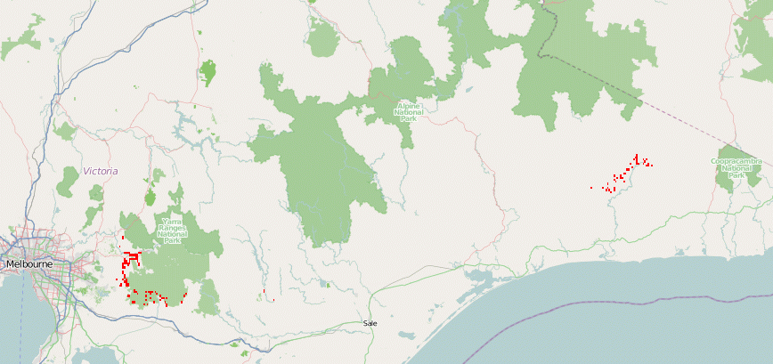 Geographic extression of the environmental envelope Geographic extression of the environmental envelope