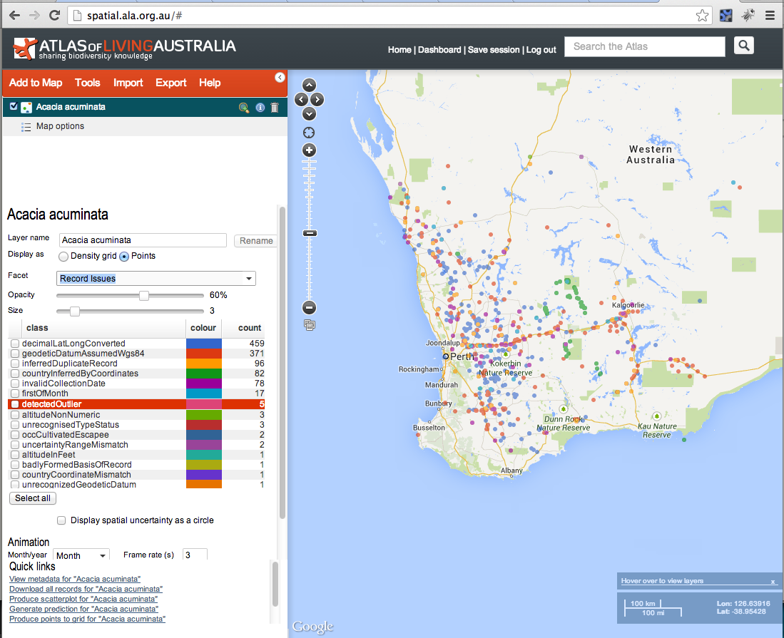 Mapping of Acacia acuminata Mapping of Acacia acuminata