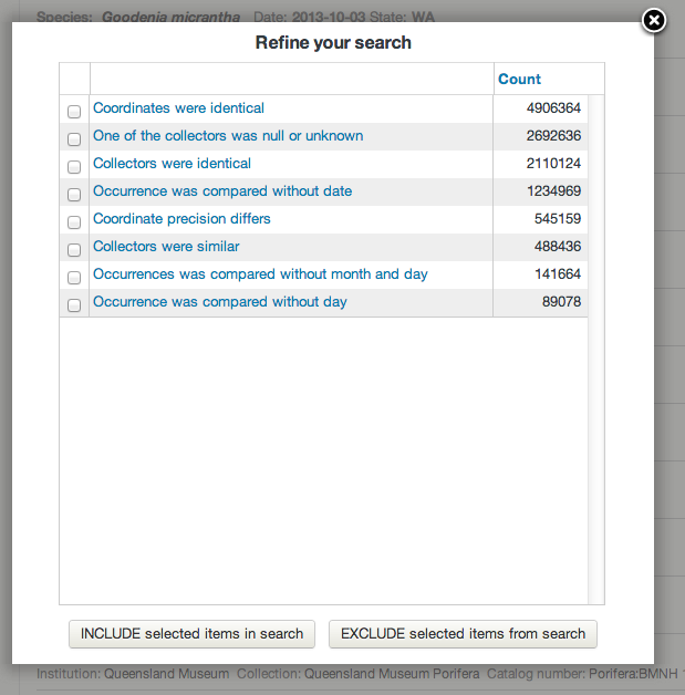 Duplicate detection status values Duplicate detection status values from the facet