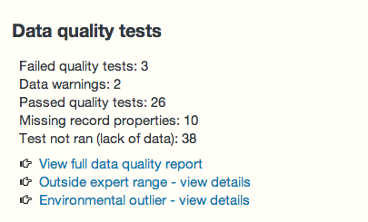 Data quality summary on record page Data quality summary on record page