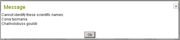 Species Assemblage No Match Species Species Assemblage No Match Species