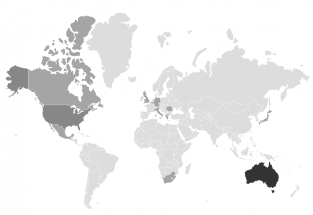 Volunteers from countries around the world Volunteers from countries around the world